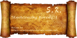 Sterbinszky Kornél névjegykártya