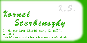 kornel sterbinszky business card